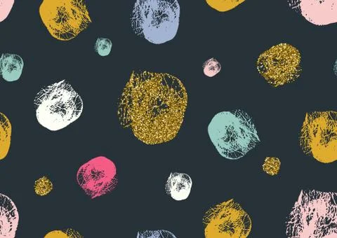 Vector seamless pattern with hand drawn gold glitter Stock Illustration