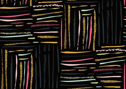 Vector seamless pattern with hand drawn gold glitter textured brush strokes イラスト素材