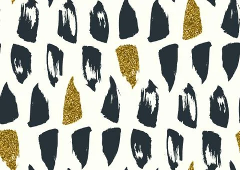 Vector seamless pattern with hand drawn gold glitter textured brush strokes Illustrazione stock