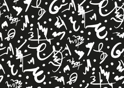 Vector seamless pattern with hand drawn brush strokes and stripes hand pain.. Stock Illustration