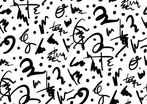 Vector seamless pattern with hand drawn brush strokes and stripes hand painte Stock Illustration