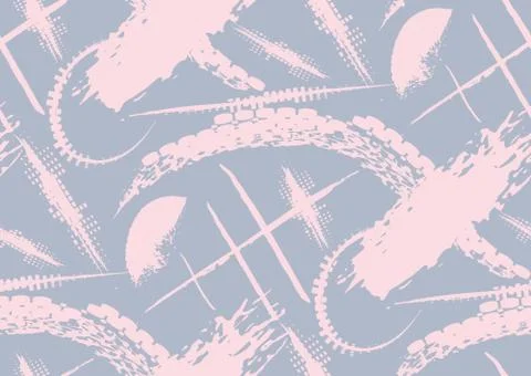 Vector seamless pattern with hand drawn textured brush strokes and stripes .. Stock Illustration