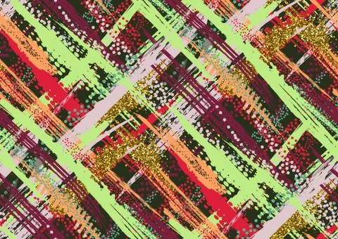 Vector seamless pattern with hand drawn gold glitter textured brush strokes.. Stock Illustration