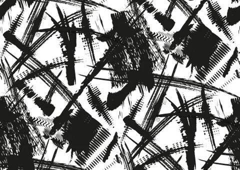 Vector seamless pattern with hand drawn textured brush strokes and stripes イラスト素材