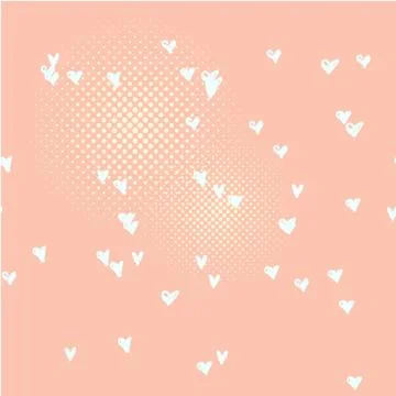 Vector seamless pattern with hand drawn doodle hearts. Cute and romantic Stock Illustration