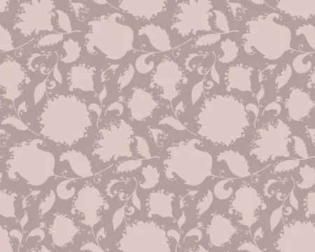 Vector seamless pattern with hand drawn paisley floral elements. イラスト素材