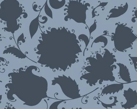 Vector seamless pattern with hand drawn paisley floral elements. Illustrazione stock