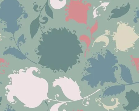 Vector seamless pattern with hand drawn paisley floral elements. Illustrazione stock