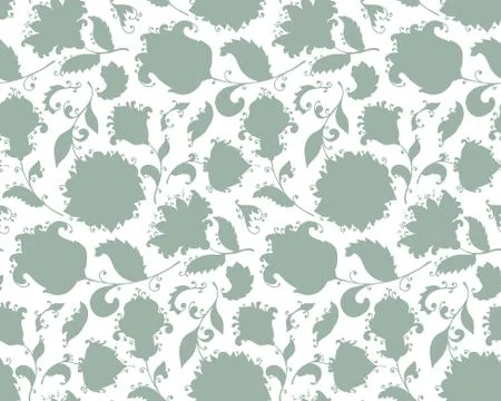 Vector seamless pattern with hand drawn paisley floral elements. Stock Illustration