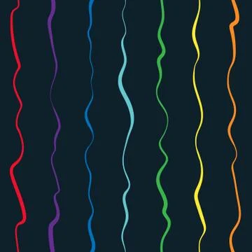 Vector seamless pattern with hand drawn rainbow colors swirl. Stock Illustration