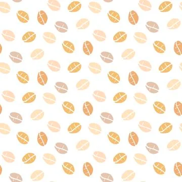 Vector seamless pattern, hand drawn illustration. Oat flakes seamless background Stock Illustration