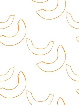 Vector seamless pattern with hand drawn outline pumpkin pieces Stock Illustration
