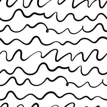 Vector seamless pattern with hand drawn brush pen scribble. Stock Illustration