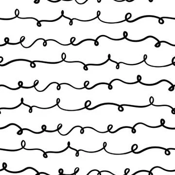 Vector seamless pattern with hand drawn unreadable scribble. Illustrazione stock