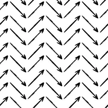Vector seamless pattern with hand drawn zig zag arrows. イラスト素材
