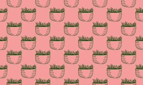 Vector seamless pattern with hand drawn herbs Illustrazione stock