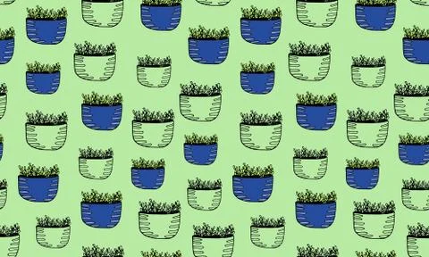 Vector seamless pattern with hand drawn herbs Illustrazione stock
