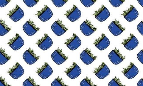 Vector seamless pattern with hand drawn herbs Stock Illustration