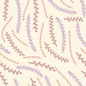 Vector seamless pattern with hand drawn floral elements. 스톡 일러스트
