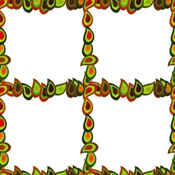 Vector. Seamless pattern. Hand drawn vector border frame doodles. 스톡 일러스트