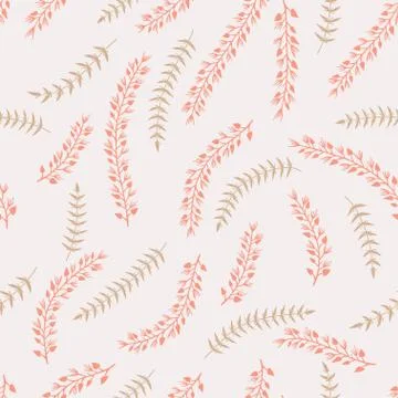 Vector seamless pattern with hand drawn floral elements. Stock Illustration