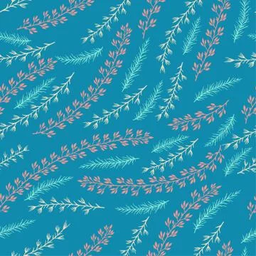 Vector seamless pattern with hand drawn floral elements. Stock Illustration