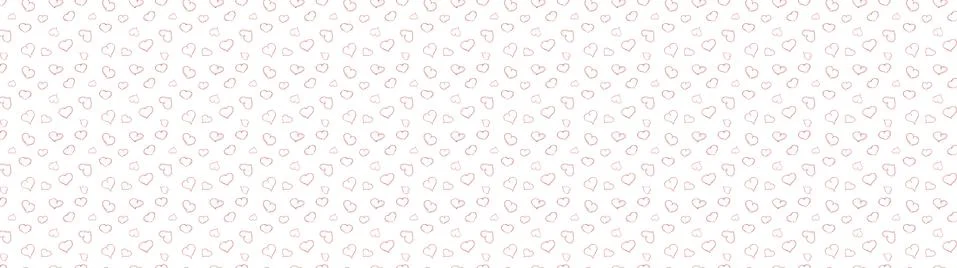 Vector seamless pattern of hand-drawn red hearts Stock Illustration