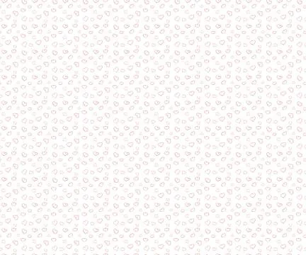 Vector seamless pattern of hand-drawn red hearts Stock Illustration