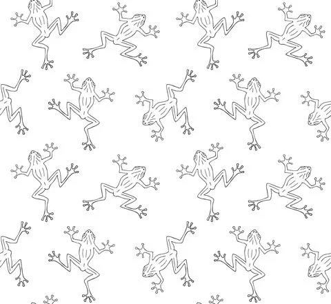 Vector seamless pattern of hand drawn frog Stock Illustration