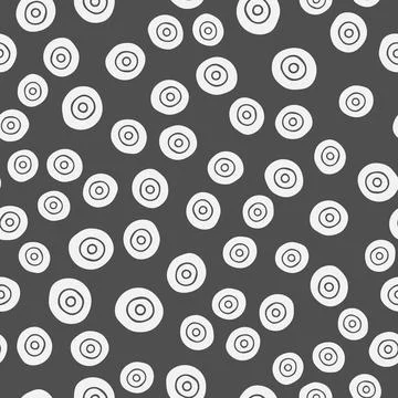 Vector seamless pattern with hand drawn abstract swirl on grey background Stock Illustration