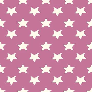 Vector seamless pattern with hand drawn cute stars on pink girly background Illustrazione stock