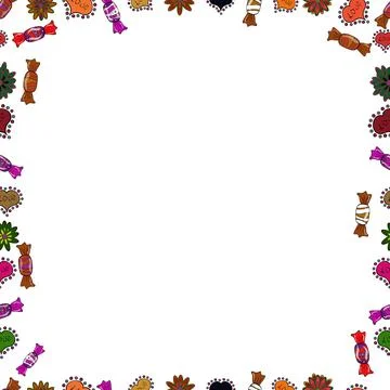 Vector. Seamless pattern. Hand drawn frames. Vintage doodle sketch picture frame Stock Illustration