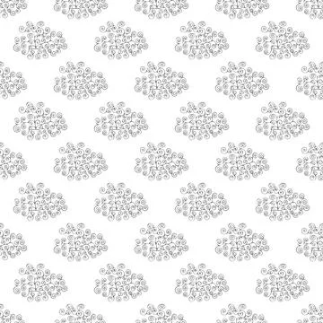 Vector seamless pattern with hand drawn abstract elements on white background 스톡 일러스트