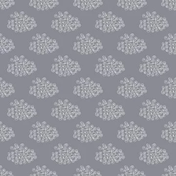 Vector seamless pattern with hand drawn abstract elements on grey background イラスト素材