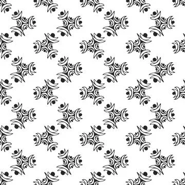 Vector seamless pattern with hand drawn abstract elements on white background Stock Illustration