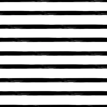 Vector seamless pattern with hand drawn black stripped on white background. B Stock Illustration