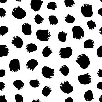 Vector seamless pattern with hand drawn abstract ink brush strokes. Illustrat Stock Illustration