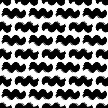 Vector seamless pattern with hand drawn abstract ink brush strokes. Illustrat Illustrazione stock