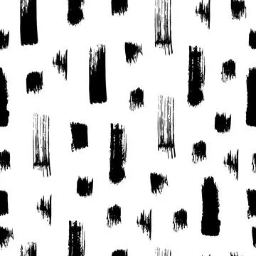 Vector seamless pattern with hand drawn abstract ink brush strokes. Illustrat Illustrazione stock