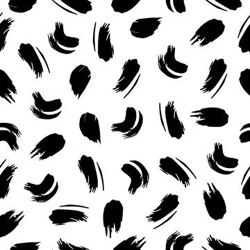 Vector seamless pattern with hand drawn abstract ink brush strokes. Illustrat Stock Illustration