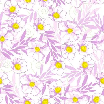 Vector seamless pattern with hand-drawn flowers Illustrazione stock