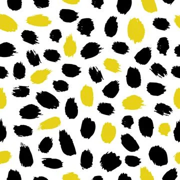 Vector seamless pattern with hand drawn abstract elements. Brush stroke patte Stock Illustration