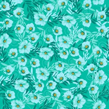 Vector seamless pattern with hand-drawn flowers Illustrazione stock