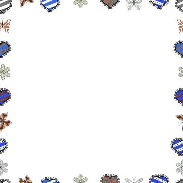 Vector. Seamless pattern. Hand drawn vector border frame doodles. Stock Illustration