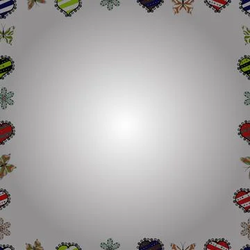 Vector. Seamless pattern. Hand drawn vector border frame doodles. Stock Illustration