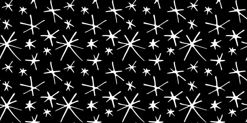 Vector seamless pattern from hand drawn snowflakes in doodle style. Winter, c Stock Illustration