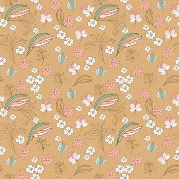 Vector seamless pattern in a hand-drawn style. Stock Illustration