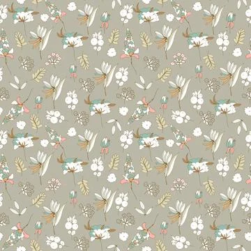Vector seamless pattern in a hand-drawn style. Stock Illustration