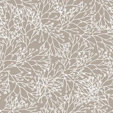 Vector seamless pattern with hand drawn leaf. Contemporary floral botanical イラスト素材