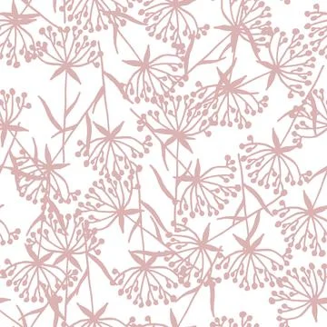 Vector seamless pattern with hand drawn leaf and flowers. Contemporary floral Stock Illustration